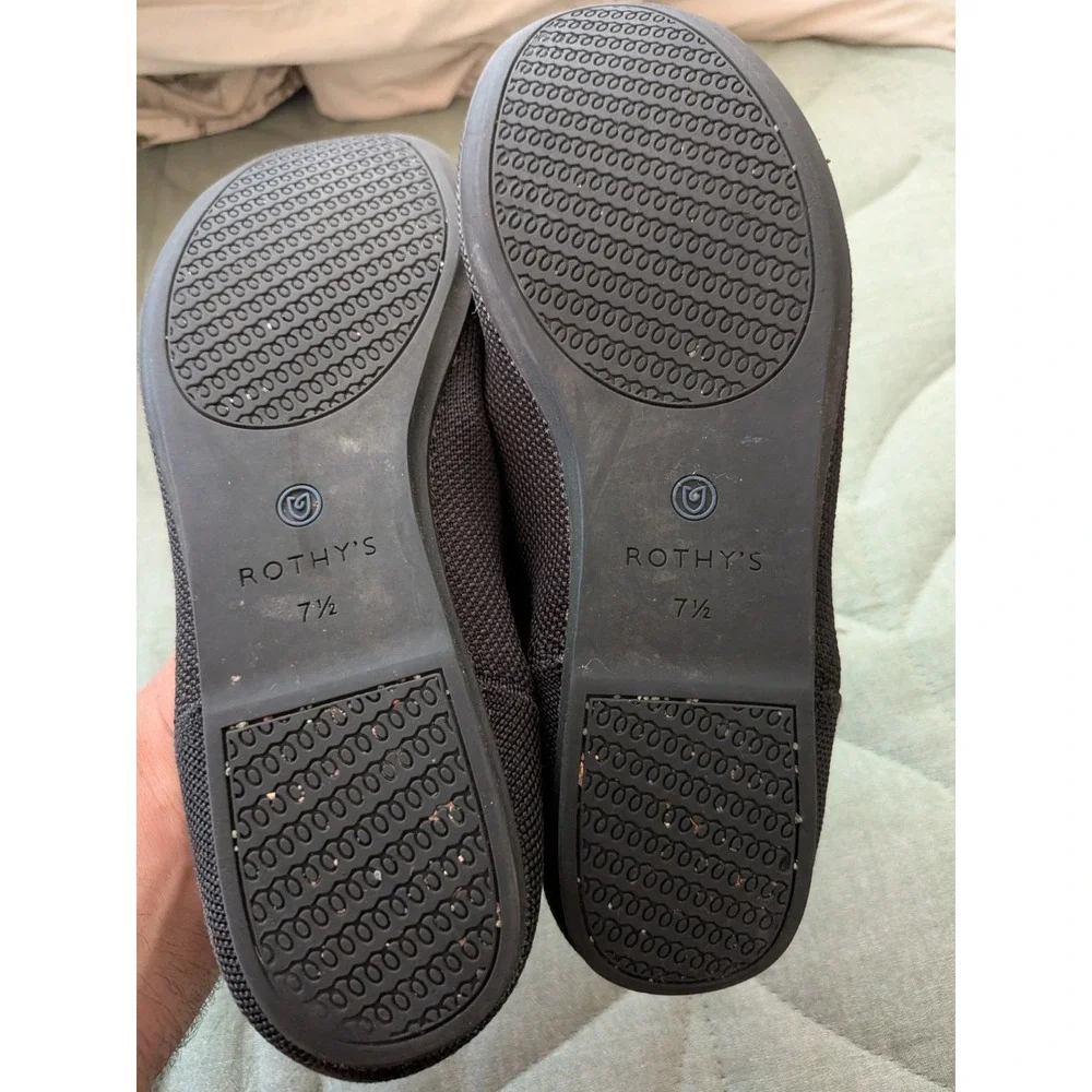 Rothy's The Point Ballet Slip-on Flats Shoes Black Womens Size 7.5